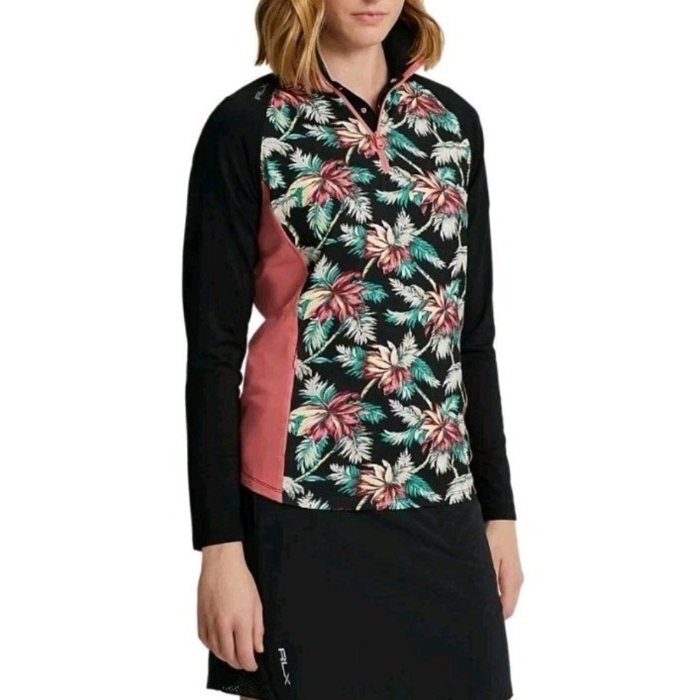 Ralph Lauren RLX Women's Golf Size‎ Large Floral Print Wicking Activewear NWT